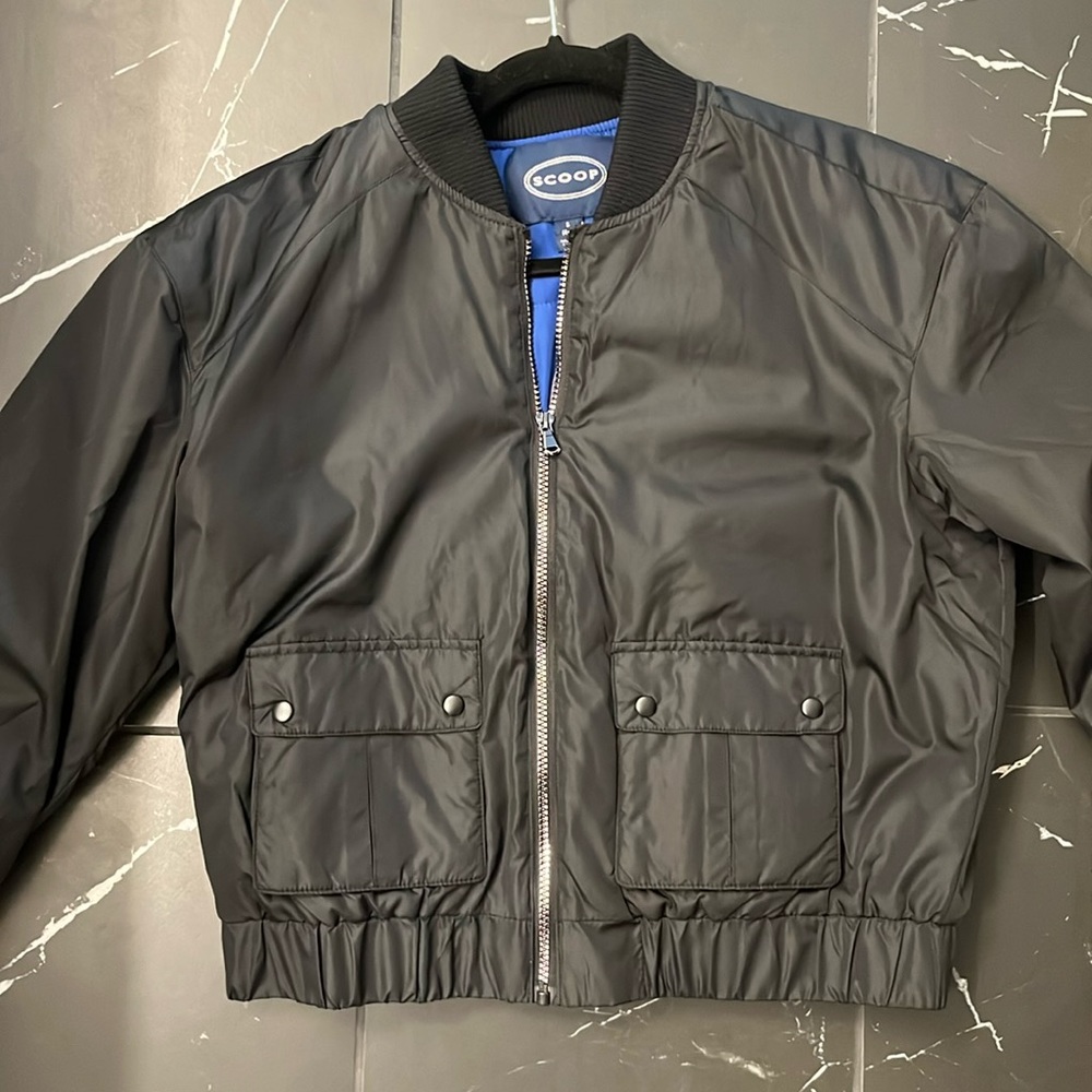 Scoop Small Black Utility Bomber Jacket